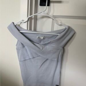 Light Gray Off-Shoulder Top